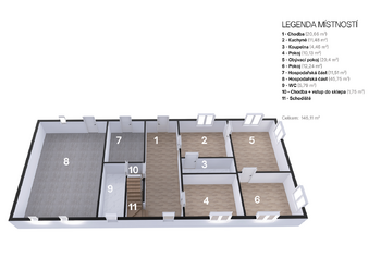 Půdorys přízemí - Prodej chaty / chalupy 90 m², Chotěvice