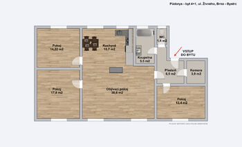 Pronájem bytu 4+kk v osobním vlastnictví 109 m², Brno