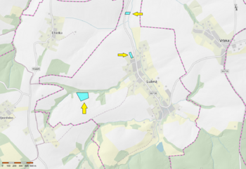 Soubor pozemku v mapě .... 21481 m2 - Prodej pozemku 21481 m², Lubná 