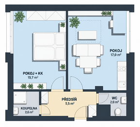 Prodej bytu 2+kk v osobním vlastnictví 45 m², Praha 10 - Hostivař