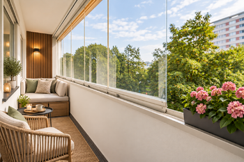 VIZUALIZACE LODŽIE  - Prodej bytu 1+1 v osobním vlastnictví 36 m², Praha 4 - Braník