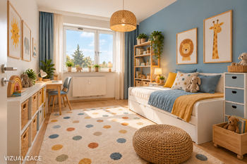 Dětský pokoj - VIZUALIZACE - Prodej bytu 4+1 v družstevním vlastnictví 101 m², Mladá Boleslav
