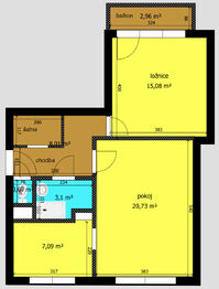 Pronájem bytu 2+1 v osobním vlastnictví 57 m², Kolín