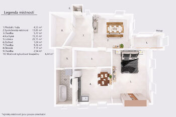 Půdorys. - Prodej chaty / chalupy 85 m², Bednárec