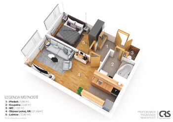Pronájem bytu 2+kk v osobním vlastnictví 43 m², Praha 5 - Stodůlky