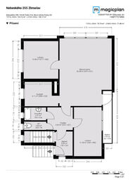 Půdorys přízemí - Prodej domu 130 m², Praha 5 - Zbraslav