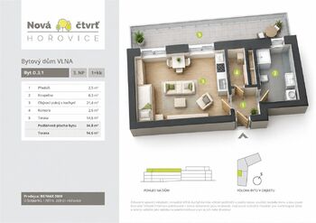 Prodej bytu 1+kk v osobním vlastnictví 32 m², Hořovice