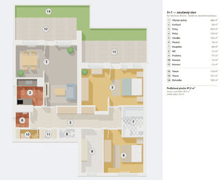 Prodej bytu 3+1 v osobním vlastnictví 99 m², Praha 6 - Břevnov