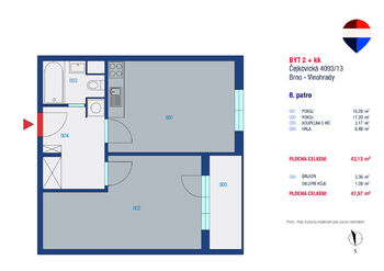 Prodej bytu 2+kk v osobním vlastnictví 43 m², Brno