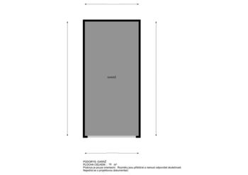 Půdorys garáže - Prodej domu 100 m², Praha 9 - Horní Počernice