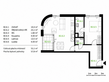 Pronájem bytu 2+kk v osobním vlastnictví 55 m², Praha 5 - Radlice