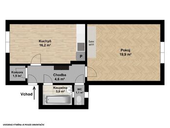 Pronájem bytu 1+1 v osobním vlastnictví 47 m², Praha 5 - Smíchov