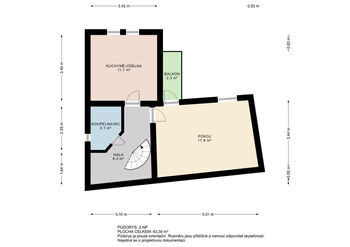 Půdorys 2.NP - Prodej domu 81 m², Řepín