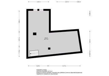 Půdorys 3.NP - Prodej domu 81 m², Řepín