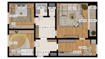 Prodej bytu 3+1 v družstevním vlastnictví 74 m², Teplice