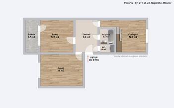 Prodej bytu 2+1 v osobním vlastnictví 54 m², Mikulov