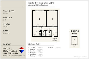 Prodej bytu 2+1 v osobním vlastnictví 50 m², Havířov