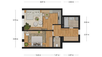 Pronájem bytu 2+kk v osobním vlastnictví 56 m², Slaný