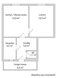 Pronájem bytu 2+kk v osobním vlastnictví 37 m², Brno