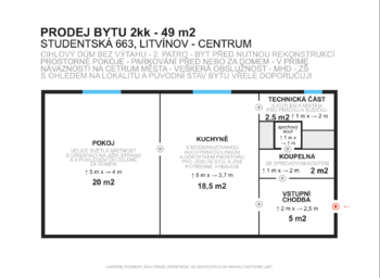 Prodej bytu 2+kk v osobním vlastnictví 49 m², Litvínov