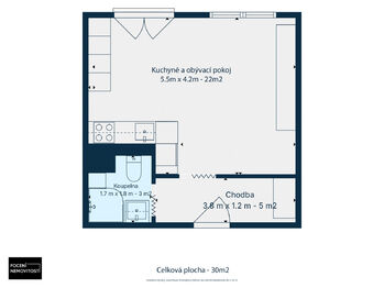 Pronájem bytu 1+kk v osobním vlastnictví 30 m², Brandýs nad Labem-Stará Boleslav