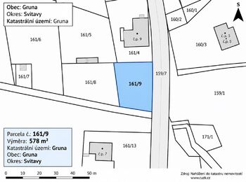 Prodej pozemku 578 m², Gruna