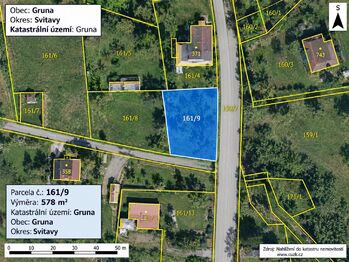 Prodej pozemku 578 m², Gruna