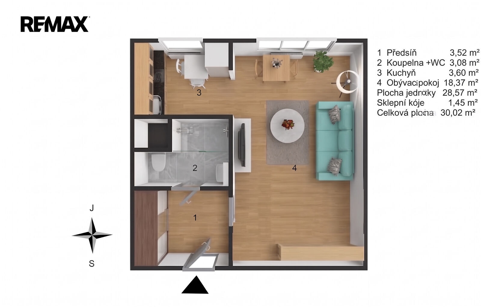 Pronájem bytu 1+1 v osobním vlastnictví 30 m², Praha 8 - Troja – fotografie 3