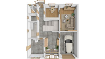 3D půdorys 1. np - Prodej domu 245 m², Prušánky