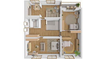 3D půdorys 2. np - Prodej domu 245 m², Prušánky