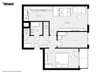 půdorys - Prodej bytu 3+kk v osobním vlastnictví 66 m², Praha 4 - Chodov