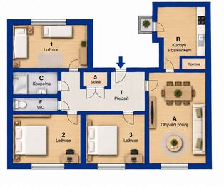 Pronájem bytu 4+1 v osobním vlastnictví 66 m², Praha 1 - Staré Město