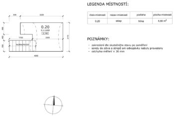 Půdorys s rozměry vedlejší stavba  - Prodej domu 172 m², Krakovany