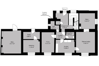 Orientační půdorys 1. NP - Prodej domu 172 m², Krakovany