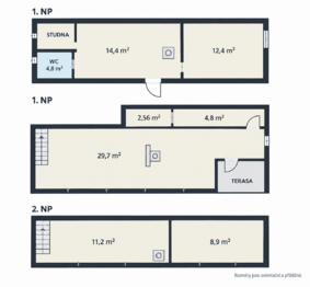půdorys - Prodej chaty / chalupy 54 m², Petrov