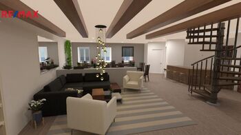 Vizualizace možného budoucího stavu k rodinnému bydlení - Prodej ubytovacího zařízení 392 m², Volary