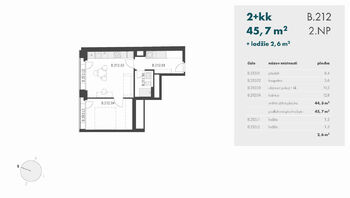 Pronájem bytu 2+kk v osobním vlastnictví 46 m², Praha 9 - Libeň