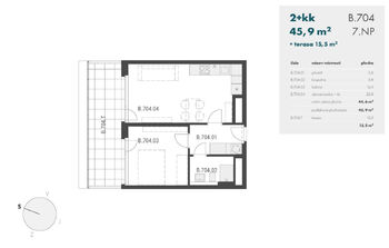 Pronájem bytu 2+kk v osobním vlastnictví 46 m², Praha 9 - Libeň
