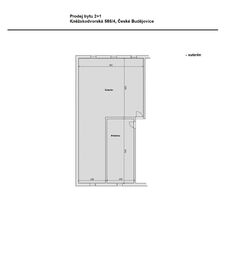 orientační půdorys nebytový prostor - Prodej bytu 2+1 v osobním vlastnictví 54 m², České Budějovice
