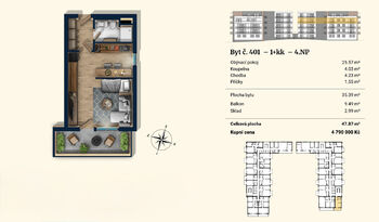 Prodej bytu 1+kk v osobním vlastnictví 35 m², Plzeň