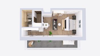 Pronájem bytu 1+kk v osobním vlastnictví 53 m², Kolín