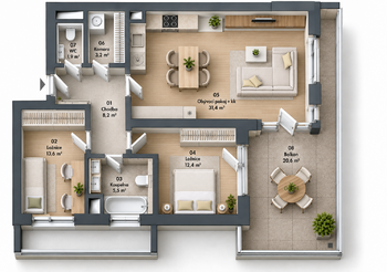 Pronájem bytu 3+kk v osobním vlastnictví 80 m², Praha 8 - Dolní Chabry