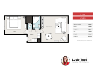Prodej bytu 2+kk v osobním vlastnictví 48 m², Praha 4 - Podolí