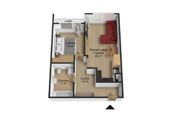 Prodej bytu 2+kk v osobním vlastnictví 48 m², Praha 5 - Hlubočepy