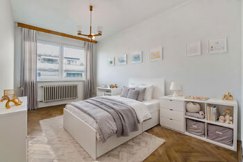 Dětský pokoj - vizualizace - Prodej bytu 3+1 v osobním vlastnictví 87 m², Praha 10 - Strašnice