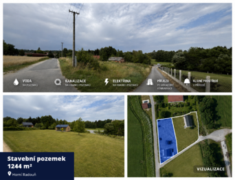 Prodej pozemku 1244 m², Horní Radouň