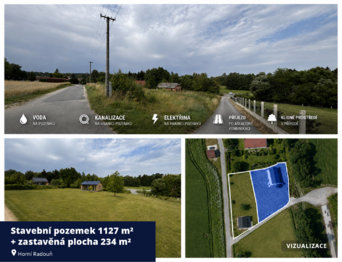 Prodej pozemku 1127 m², Horní Radouň