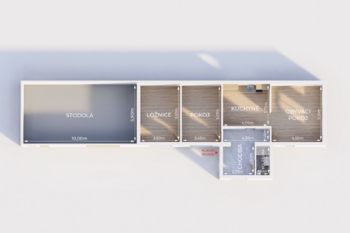 Půdorys  - Prodej domu 83 m², Budiměřice