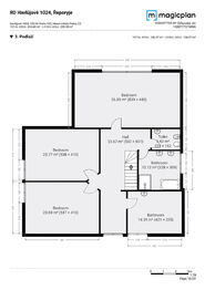 Půdorys podkroví - Prodej domu 300 m², Praha 5 - Řeporyje