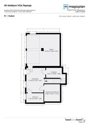 Púdorys suterén - Prodej domu 300 m², Praha 5 - Řeporyje